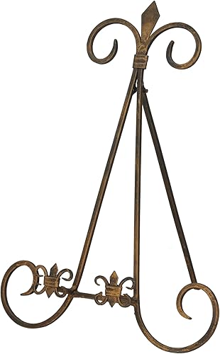 Deco 79 Caballete de mesa de metal con soporte plegable, soporte de exhibición de 11 x 10 x 14 pulgadas, dorado