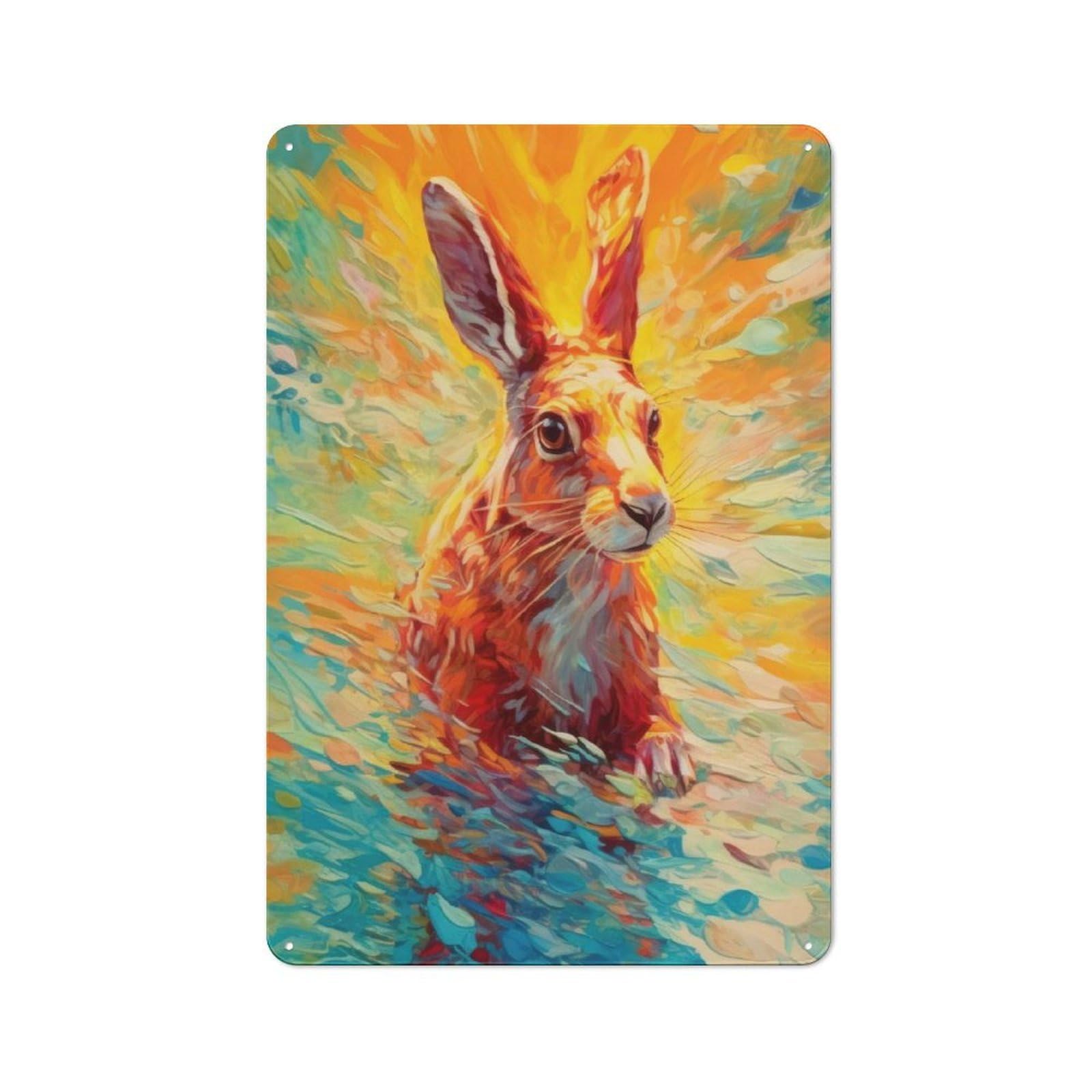 Junmoney Underwater Rabbit For Café Or Restaurant, Vintage Metal Sign 30X20cm, For Vintage Wall Decor Fans, For Cafés, Pubs And Restaurants