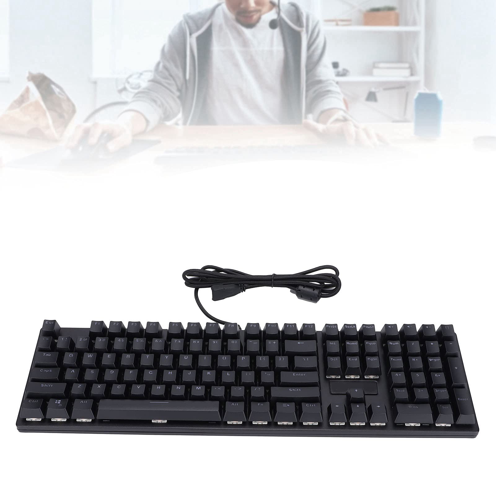 Amazon | 108キーメカニカルキーボード USB有線ゲーミングキーボード