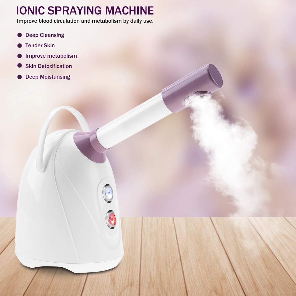 Vaporizzatore facciale per sauna - Nano ionico Vaporizzatore facciale caldo Nebbia facciale Viso Home SPA SPA Umidificatore viso Sprayer Donna Uomo idratante Pulizia dei pori(EU)