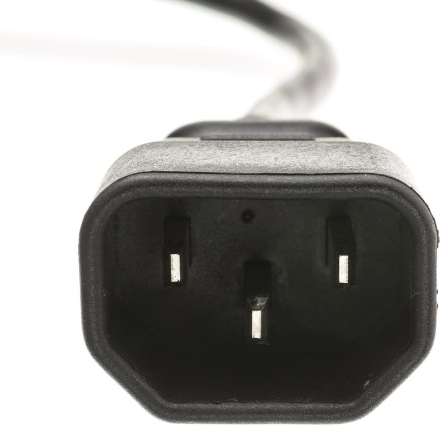CableWholesale 12 feet Computer/Monitor Power Extension Cord, C13 Female to C14 Male Plug, 3 Pin, 18 AWG, SVT, 10 Amp, Power Extension Cable for PC/Monitor, C13 to C14 Power Extension Cord, Black