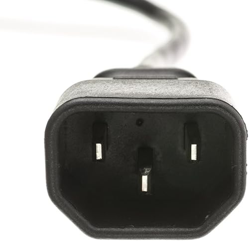 Miniatura 3 de CableWholesale Cable de extensión de alimentación para computadora/monitor, enchufe C13 hembra a C14 macho, 3 pines, 18 AWG, SVT, 10 amperios, cable