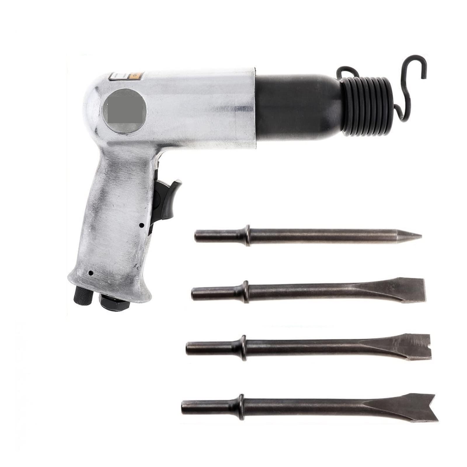 CVFRDD Air Hammer, 9190 190mm Professional Pneumatic Hammer Handheld Pistol Air Shovels Small Gas Chisels Rust Remover Cutting Pneumat Tools(9190 with 4 Shovels)