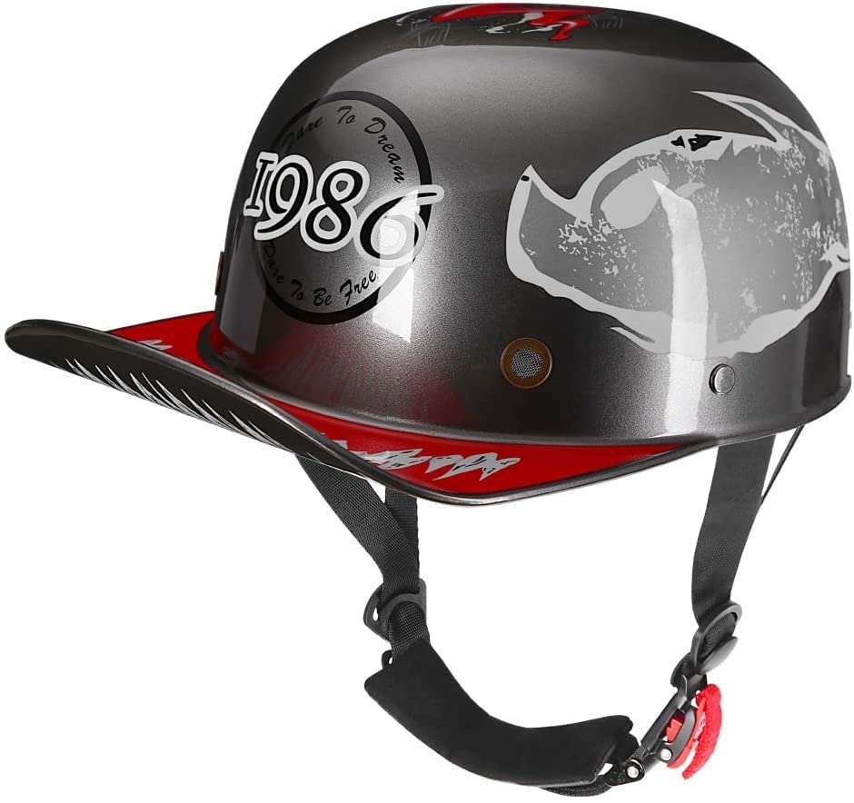 Casque de moto rétro style baseball unisexe homologué DOT taille XXL