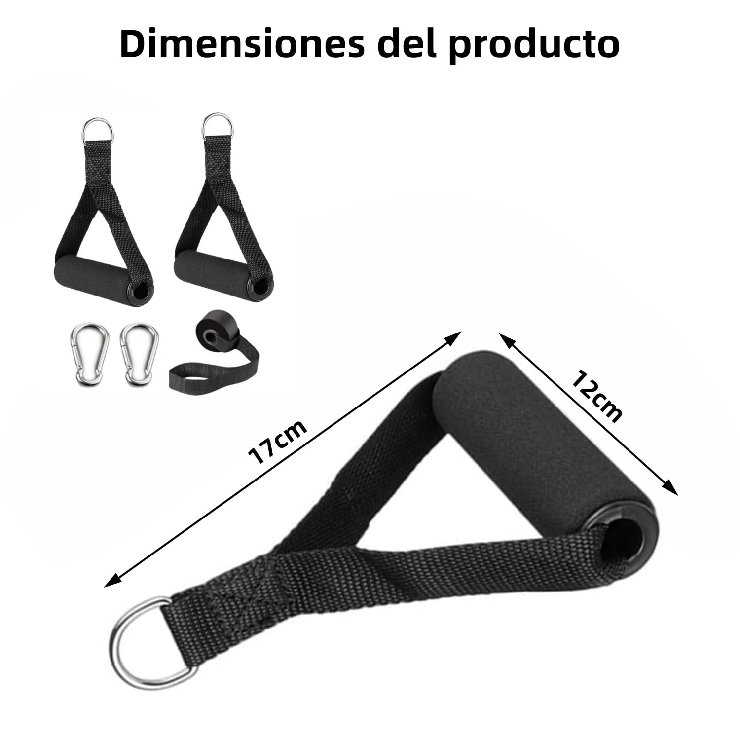 THJOPOKEEL masoe Agarres para Gym, 2 Piezas Asas de Ejercicio, con Dos Hebillas de Puerta de Montañismo. Asas de Ejercicio Resistentes, Accesorios de Agarre para Poleas de...