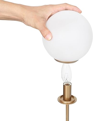 Miniatura 9 de KSANA Candelabro de globo dorado, lámpara moderna de 5 luces con pantallas de vidrio esmerilado para comedor, isla de cocina, dormitorio y sala de