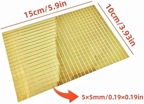 Miniatura 2 de 600 piezas de azulejos de mosaico autoadhesivos, mini azulejos de espejo, azulejos de espejo de bola de discoteca, decoración de manualidades (0.197