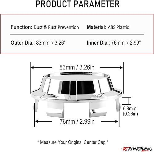 Miniatura 2 de RTrhinoTuning 4 tapas centrales de rueda de 3.268 in compatibles con llanta de rueda Avalanche Suburban Silverado Tahoe Sierra Yukon Denali