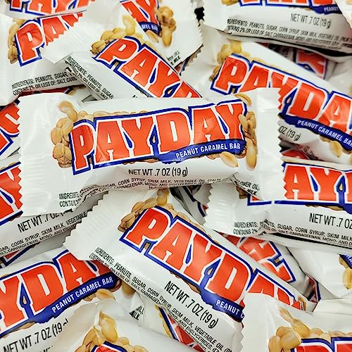 Payday Peanut And Caramel Snack Size Candy Bars - Bulk Individually Wrapped - 2 Pound #TOP1
