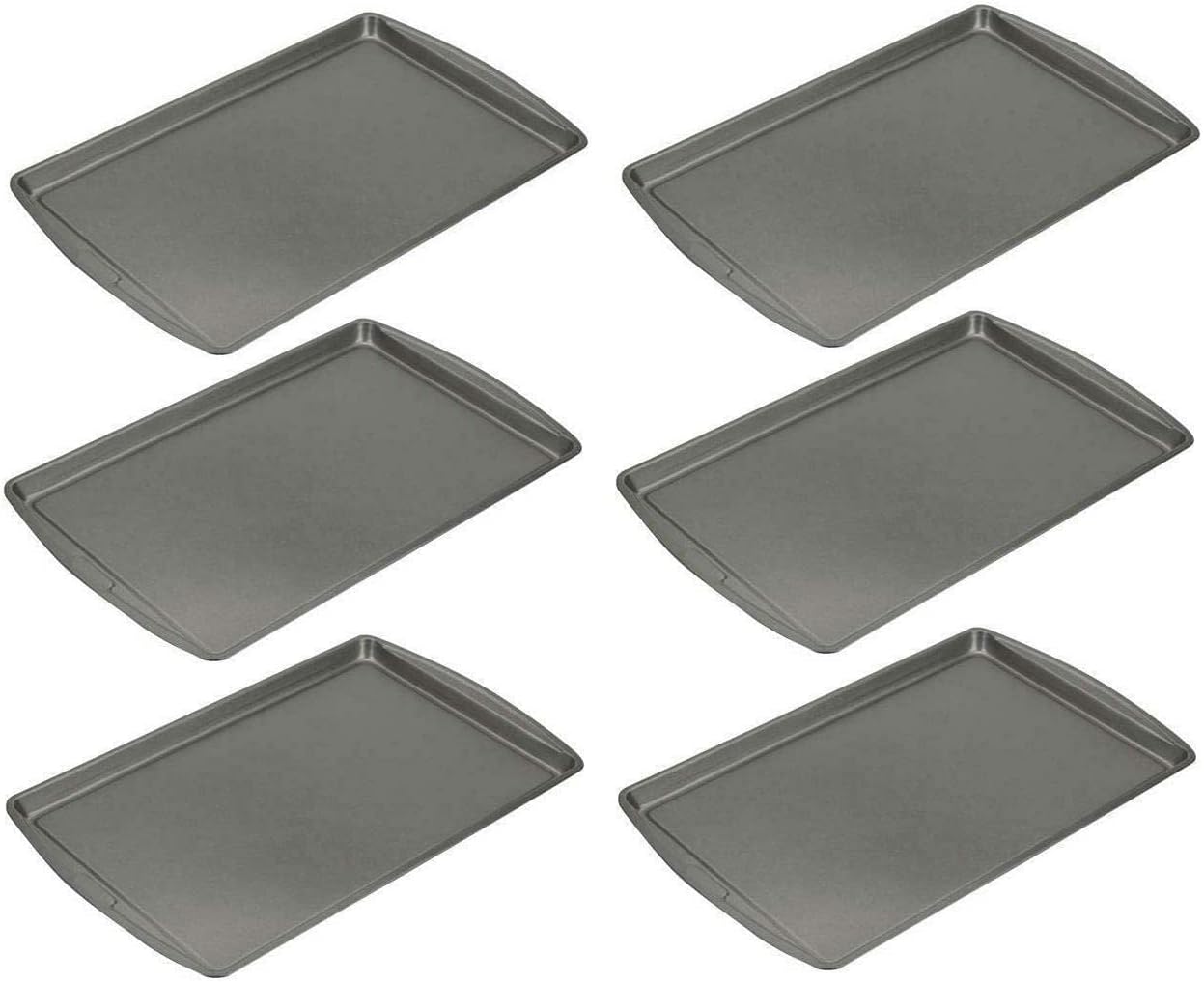 LKOP 6 pk 15 In. x 10 In. Non-Stick Cookie Sheet Daug Bakeware sets Baking pans set Sheet pan Baking tray Baking accessories Cookie sheet set