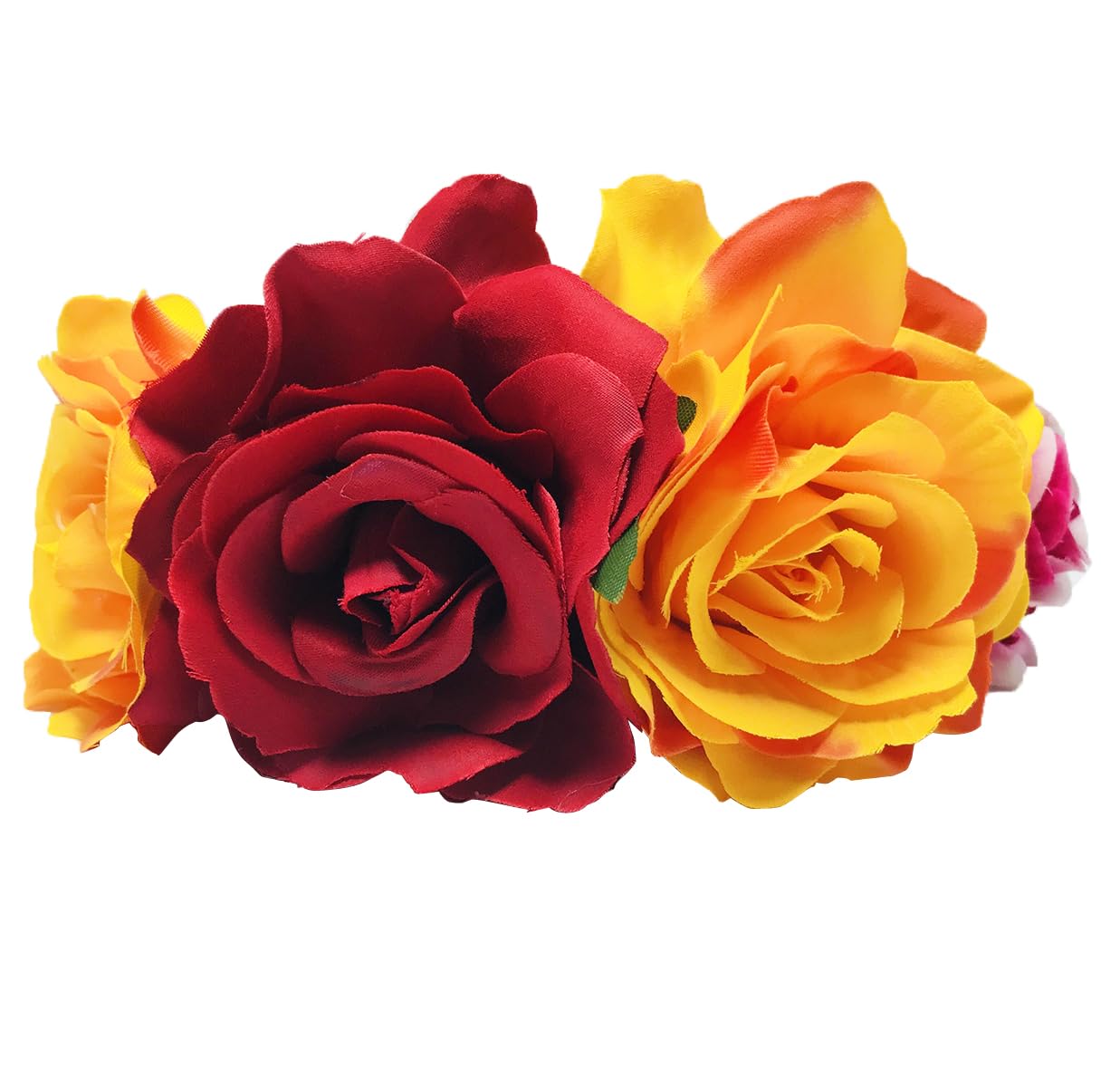 Mexican Rose Flower Crown Headband Halloween Hairband Hair Hoop Floral Hair Garland Crown Headpiece Cosplay Hair Accessories for Halloween Cosplay Party Costume - Image 3