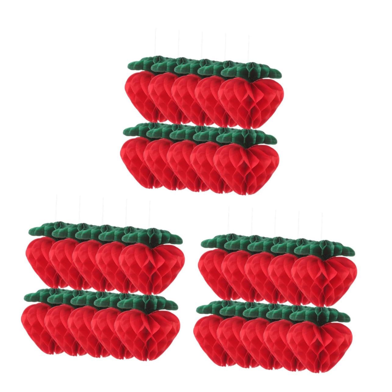 Boules en nid d'abeille à la fraise pour décoration d'anniversaire et fête d'été