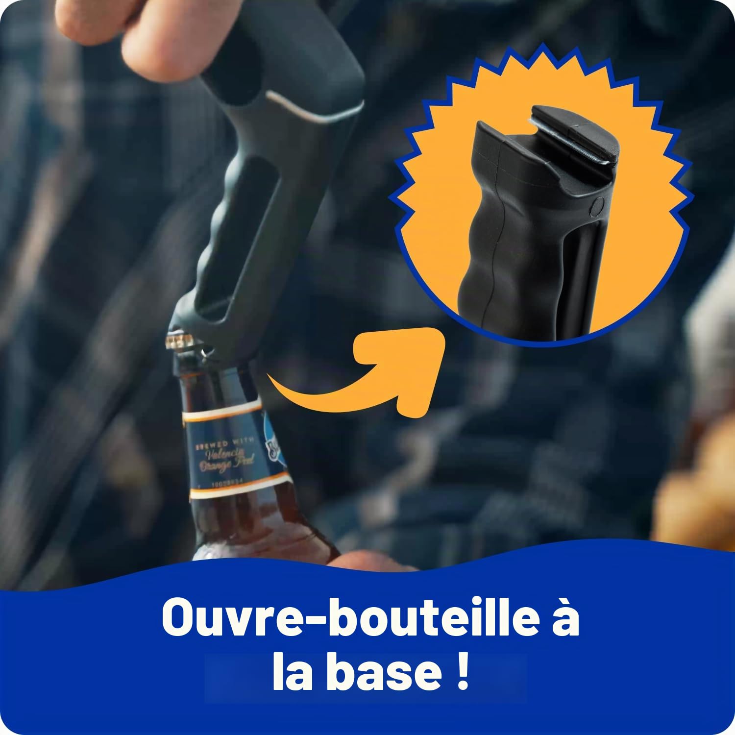 Scrub Daddy BBQ Daddy - Brosse de Nettoyage pour Barbecue avec Grattoir et Décapsuleur, Brosse Nettoyage Barbecue, sans Poils Métalliques avec FlexTexture, Brosses à BBQ, Accessoires de Nettoyage