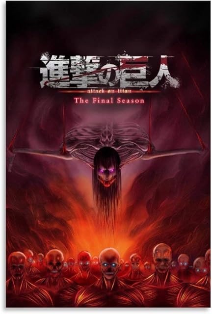 NIYEYE Anime Attack on Titan Season 4 Poster Decorative Painting Canvas Wall Art Living Room Posters Bedroom Painting 12x18inch(30x45cm)