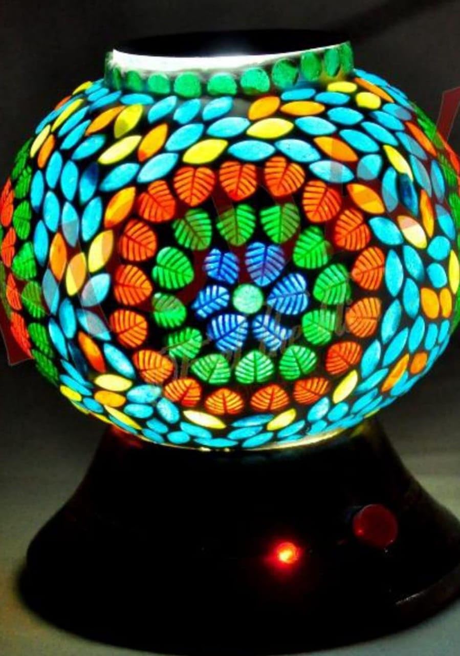 Krishna Mosaic Design Glass Shade Table Top Kapoor dani for Home/Office Decoration (05)