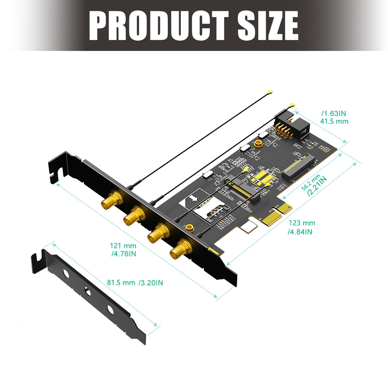 PCIE 1X Adaptateur Carte Réseau Installation Facile WiFi 6 Internet Rapide 2400 Mbit/s 3G pour Bureau Adaptateur de Bureau sans Fil