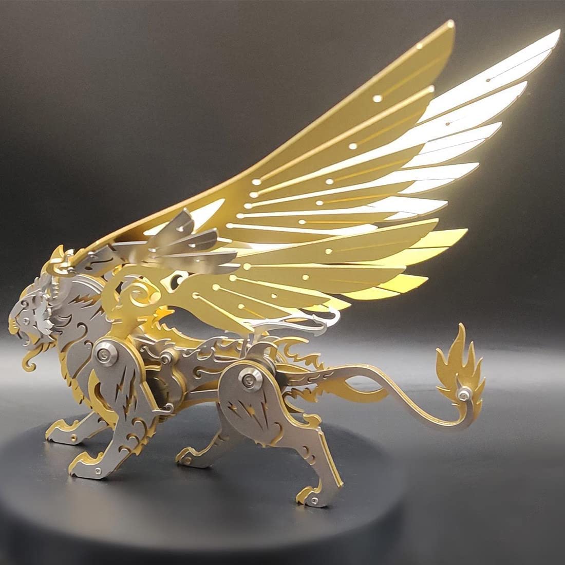 Metalkitor Metalowe puzzle 3D, latający tygrys ze skrzydłami, zestaw modeli - mechaniczna metalowa układanka, DIY, zabawka, ozdoba, rzemiosło montażowe, łamigłówka - idealna dla dzieci i dorosłych