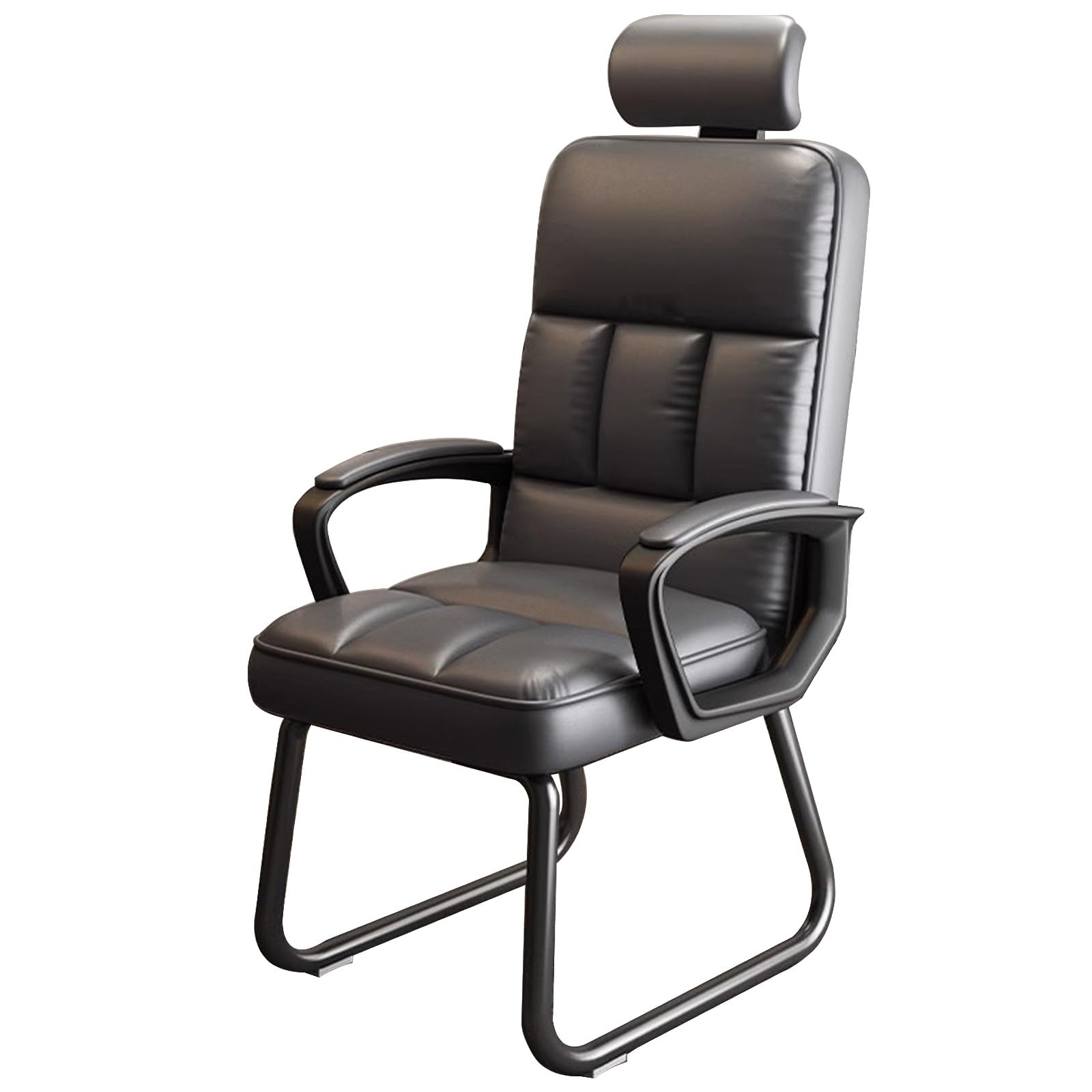 Sedia da ufficio ergonomica in microfibra senza ruote, elegante sedia da scrivania da gioco grigia per casa, sala conferenze e camera da letto, massimo comfort e supporto
