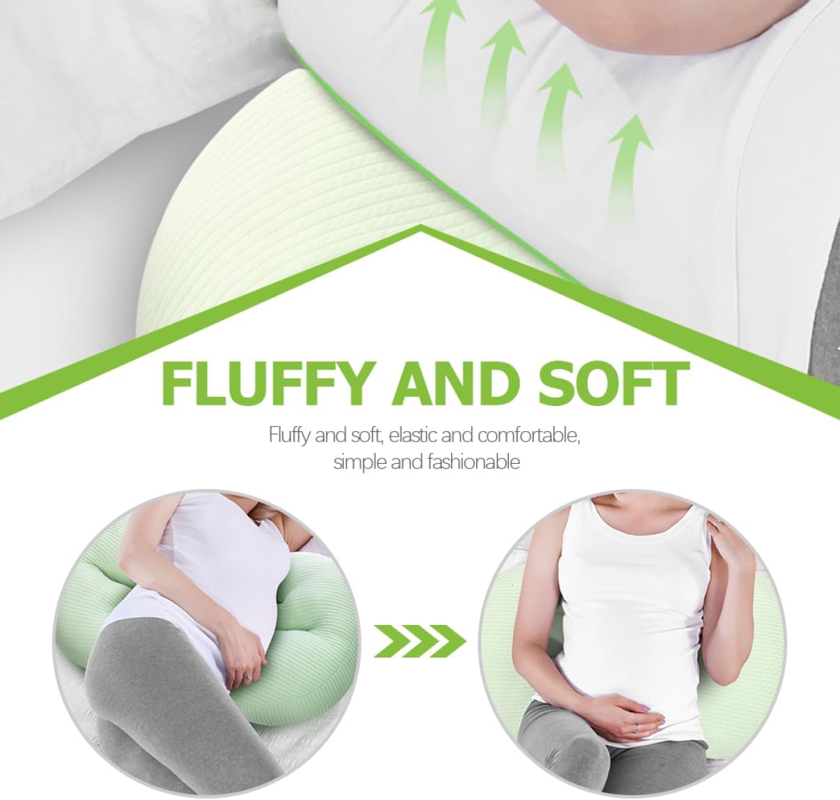 Alipis Shaped Maternity Pillow for Pregnant Women Ergonomic Abdominal Support Cushion Comfortable Lumbar Support for Side Sleeping Expecting Moms
