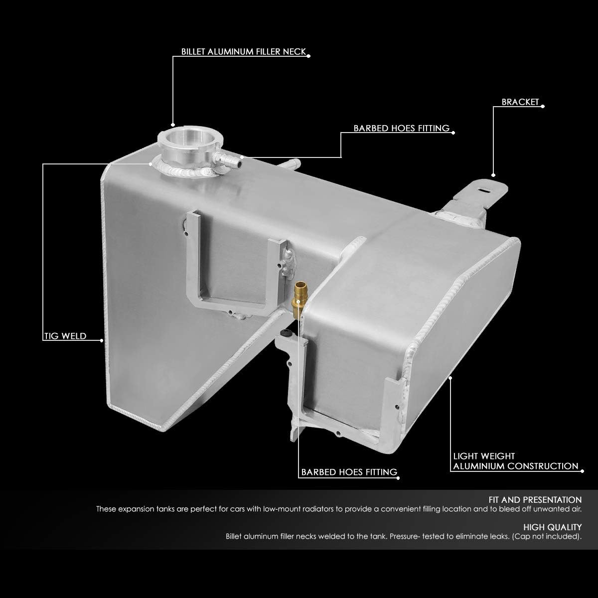 Auto Dynasty Aluminum Radiator Coolant Expansion Overflow Tank Reservoir Compatible with Charger/Challenger/Chrysler 300 2005-2010