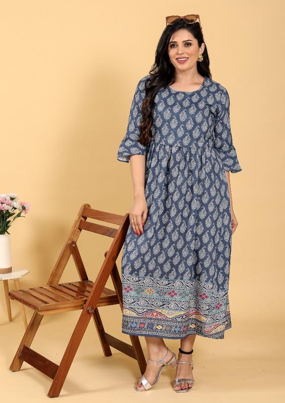 Image of RITIJYA Zipless Feeding Kurtis & Dresses for Women | Zipless Maternity Wear Gown Pregnancy Dress for Nursing Mothers | Viscose Rayon | Stylish & Comfortable | S to 4XL | Washable & Durable