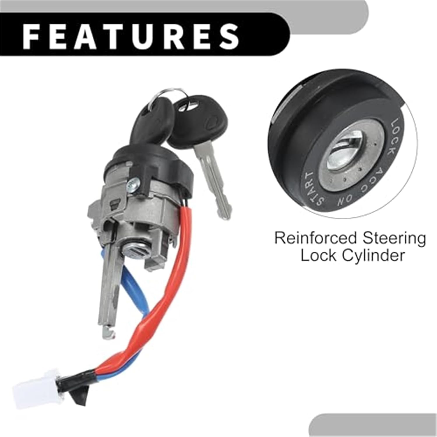 Ignition Lock Cylinder W/Keys No.81970-3Xa00 for Hyundai for Elantra 2011-2015 Metal Silver Tone 1 Set Car Ignition Switch Lock