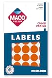 Orange Round Color Coding Labels, 3/4 Inches in Diameter, 1000 Per Box (MR1212-7)