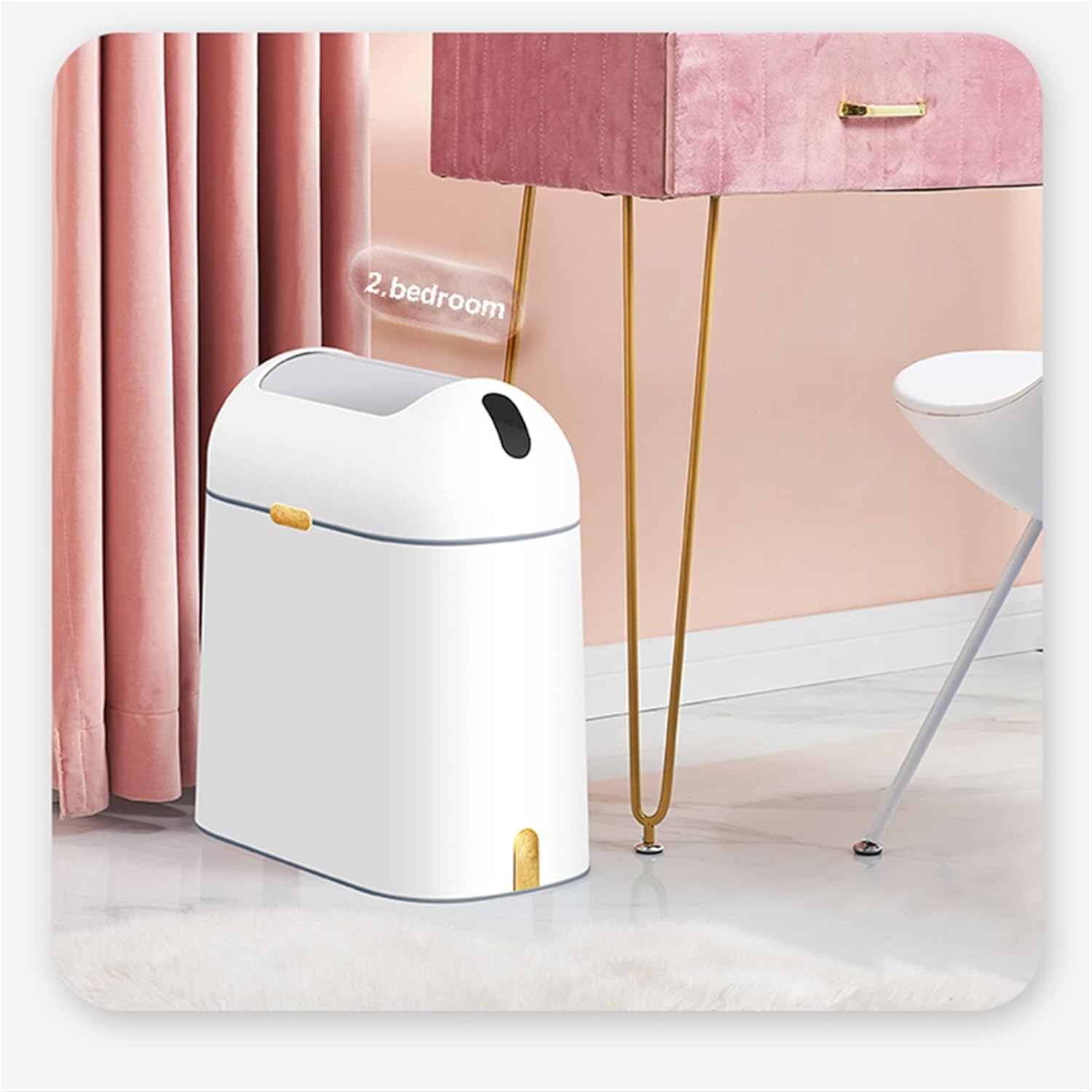 HIHELO Trash Bin Bathroom Smart Trash Can Automatic Electric Induction Garbage Bin with Lid ...