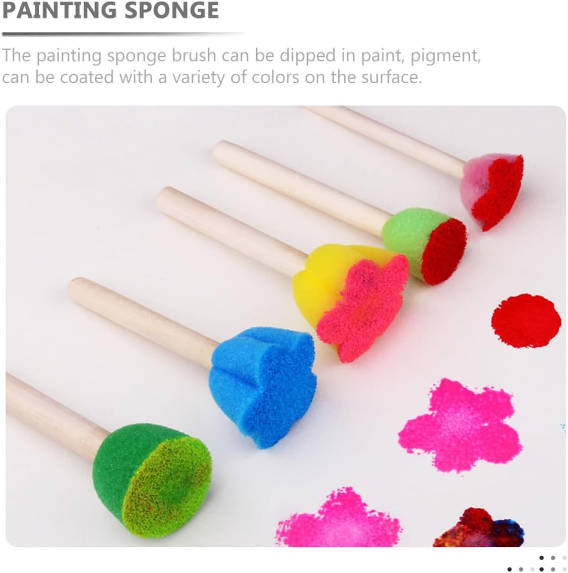 TEHAUX 30pcs Sponge Painting Tools for Boys and Girls Supplies for Early Learning and Creative Crafts