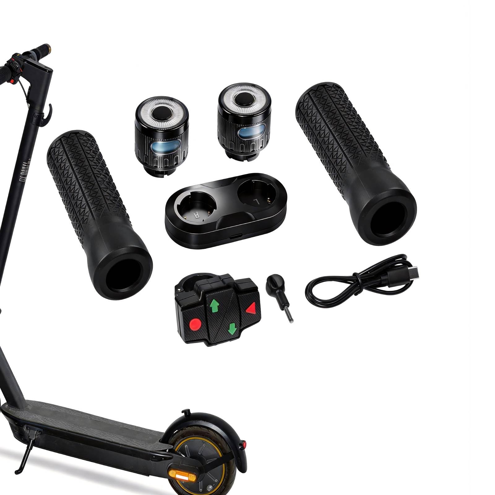 Kit de clignotants sans fil pour trottinettes électriques Xiaomi M365/Pro 1S/Pro 2/Mi3 Max G30/G30D 22 mm - Caractéristiques : charge magnétique
