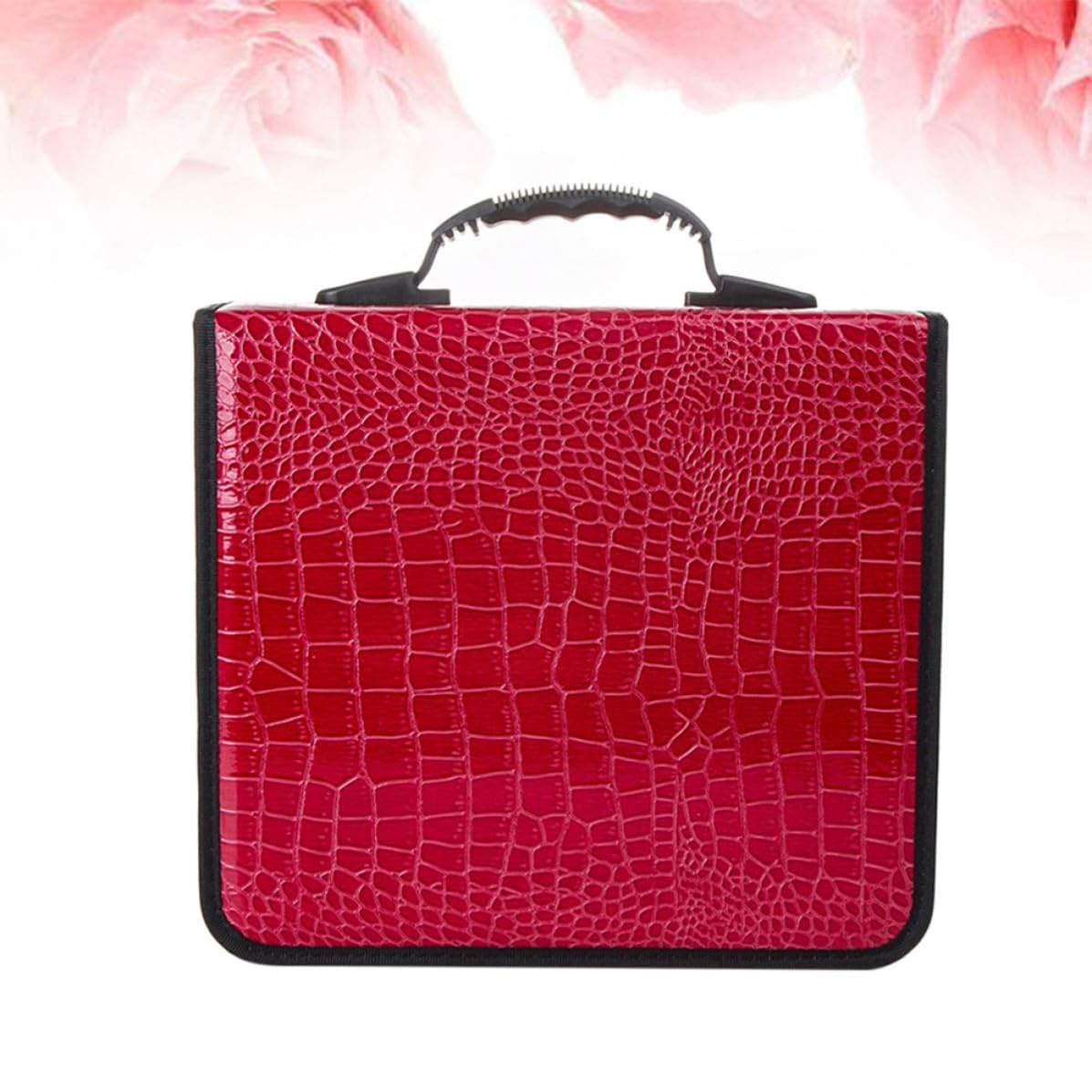 Ciieeo 2 Pezzi Borsa per CD e Dvd in Pu Cerniera, capacità, Resistente all’Usura, Stile alla Moda, Colore Rosso, Adatta per Casa e Auto