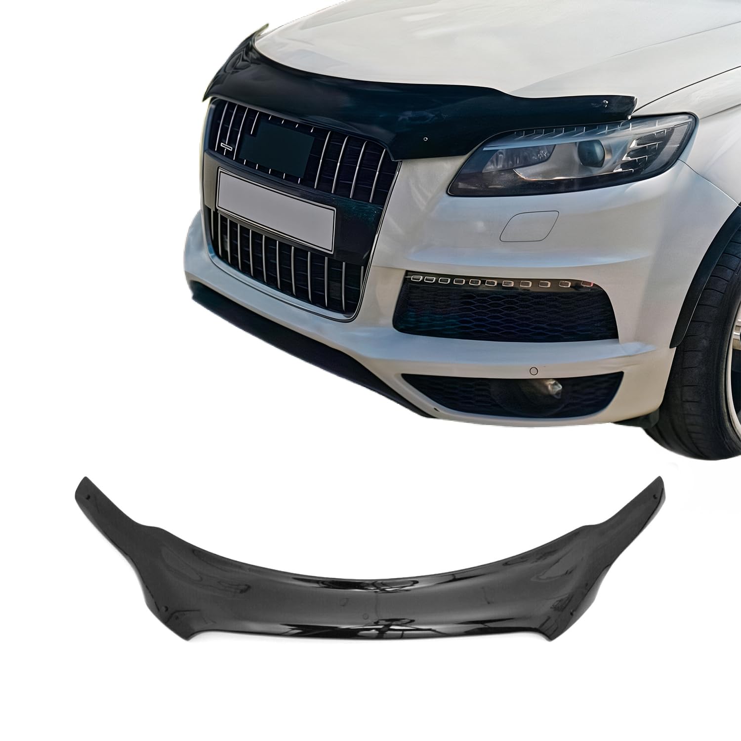 OMAC Front Bug Shield Hood Deflector Guard fits Audi Q7 2007-2015 Smoke Black