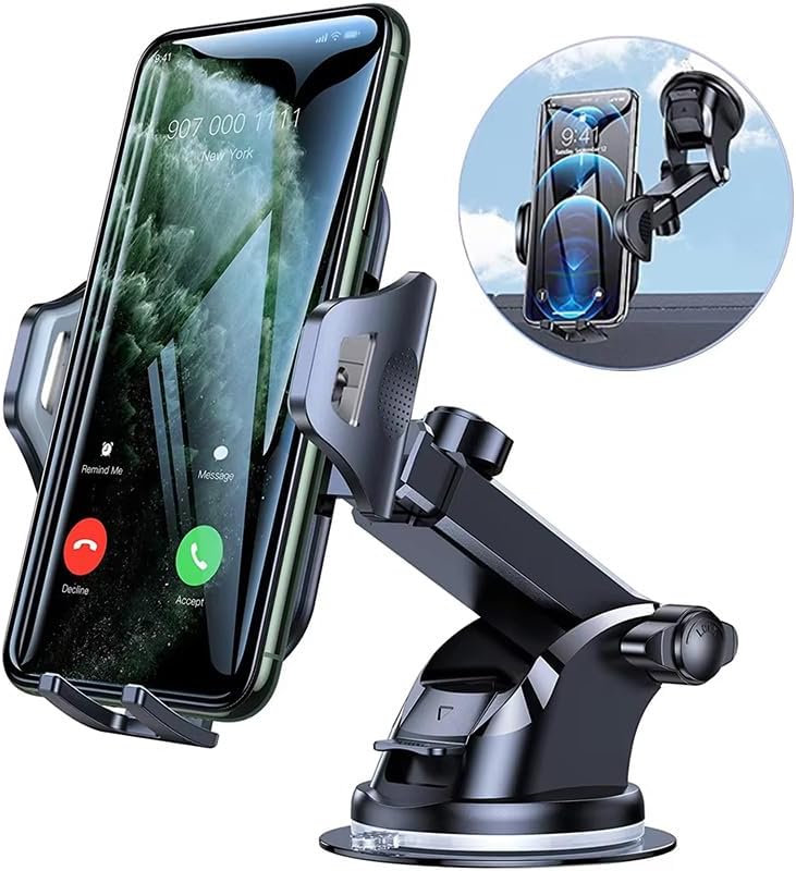 Car Phone Mount Holder for Seat Toledo 2012-2018,Dashboard Windshield Phone Holder Strongest Suction Cup 360° Adjustable Hands Free Anti-Drop Cell Phone Holder,Black