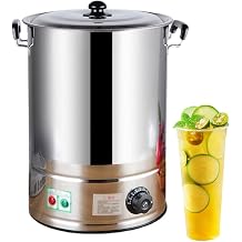 30L/40L Commercial Catering Urn, Hot Water Boiler Dispenser, Soup Kettle Buffet Warming Pot, 30-110C Temperature Control Knob, Electric Boiling Water Bucket,No Faucet,30L,No Faucet-40L