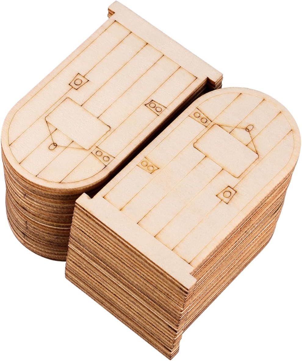 Vosarea 50PCS Fairy Theme Mini Doors Wooden Miniature Doors Wood Fairy Garden for Art and Crafting