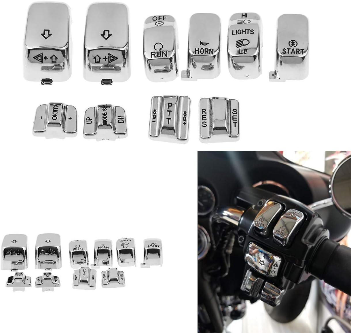 YHMTIVTU Hand Control Switch Housing Caps Cover Fit for 1996-2013 Harley Touring Electra Glide Street Glide Road Glide Road King 10 Pcs