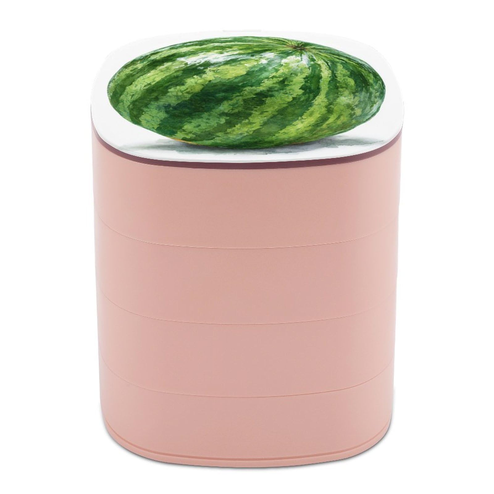 Jubonexis Watercolor A Watermelon with Green Stripes Jewelry Boxes for Women, Earring Holder Organizer Rotating Jewelry Organizer for Necklaces Bracelets Ring
