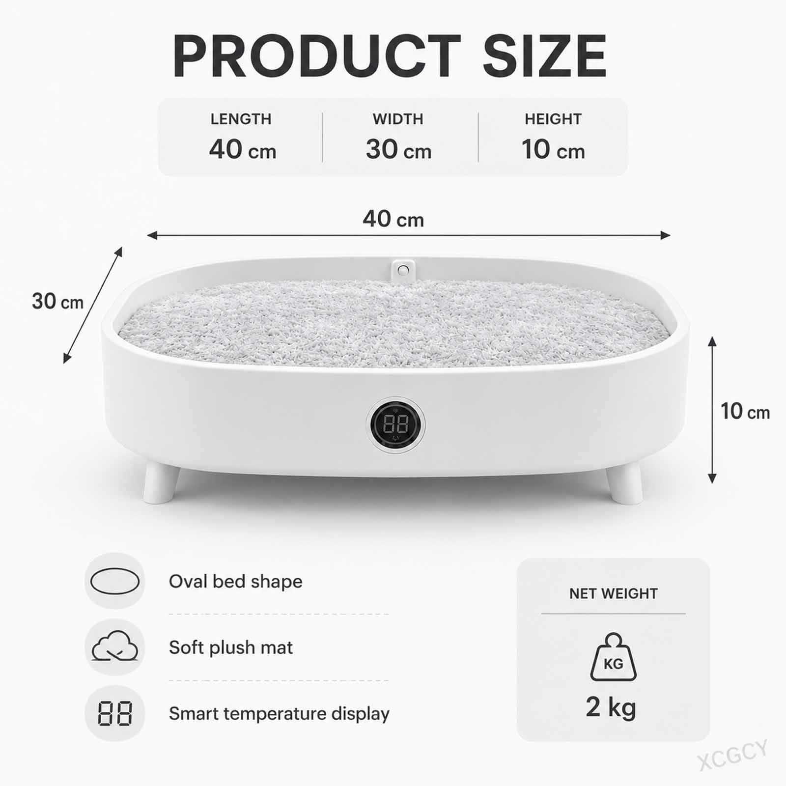 Tappetino Rinfrescante Elettrico per Animali Domestici, Cuccia Intelligente per Gatti con Funzione di Raffreddamento E Riscaldamento, Temperatura Regolabile, Display LED E Sensore per Gatti da