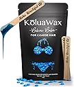 KoluaWax Hard Wax Beads for Hair Removal – Coarse Hair Formula – Face, Brazilian, Underarms, Back Chest, Bikini Waxing – Sea Salt & Surf, 1lb Refill for Wax Warmers & 10 Large Applicator Sticks