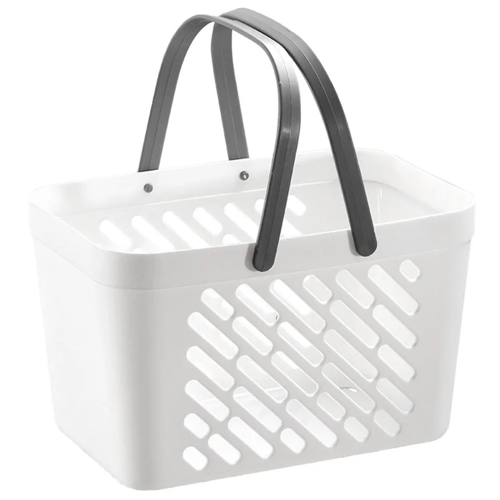 2Pcs Portable Hollow Shower Basket Plastic Storage With Handle for Shower