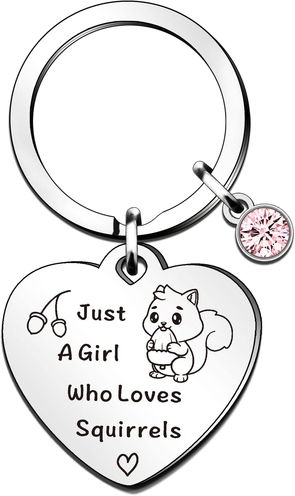 Funny Squirrel Keyring - Animal Lover Gift for Women and Girls Who Love Squirrels