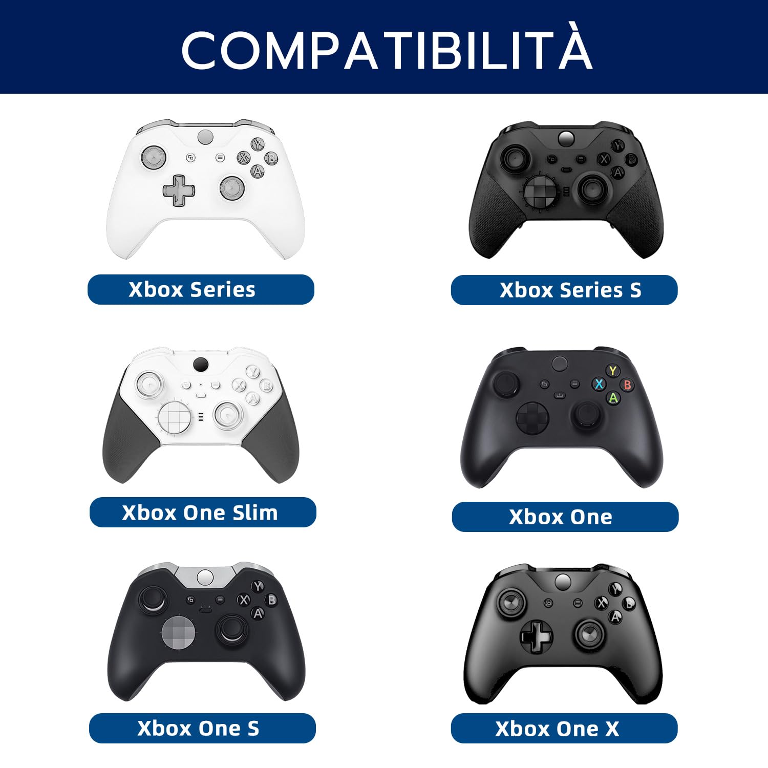 Mcbazel Tastiera Wireless, 2.4G Mini Gamepad per Controller Xbox Series X/S, Xbox One S/X Con Jack Audio da 3,5 mm