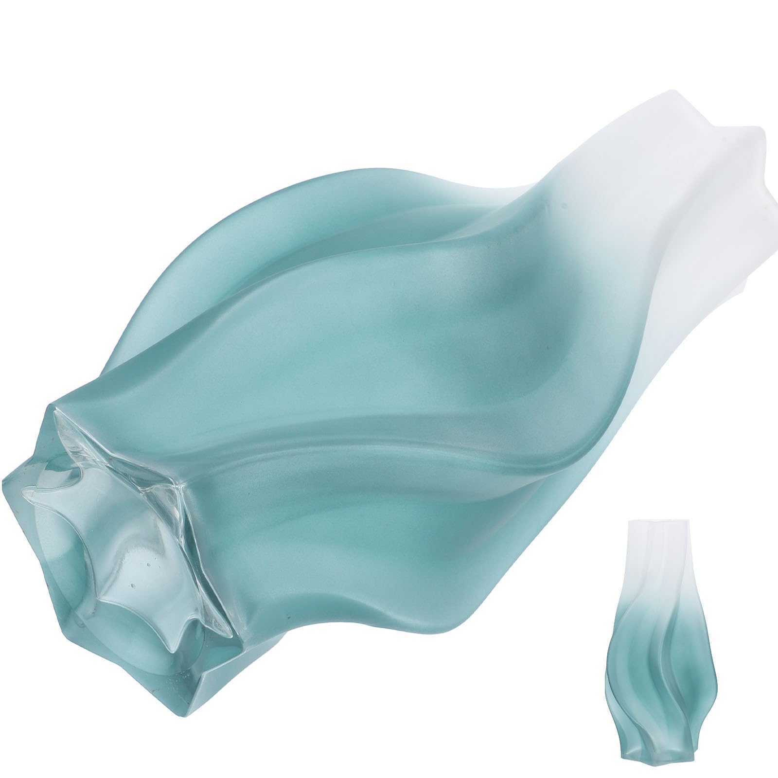 Vase à fleurs en verre dépoli vert avec surface lisse facile à nettoyer