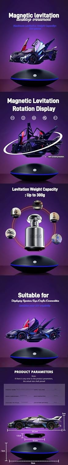 Floating Model Car,360 Degree Magnet Display Stand, Levitating Decor, Magnetic Display, Magnetic Levitation for Figures and Toys