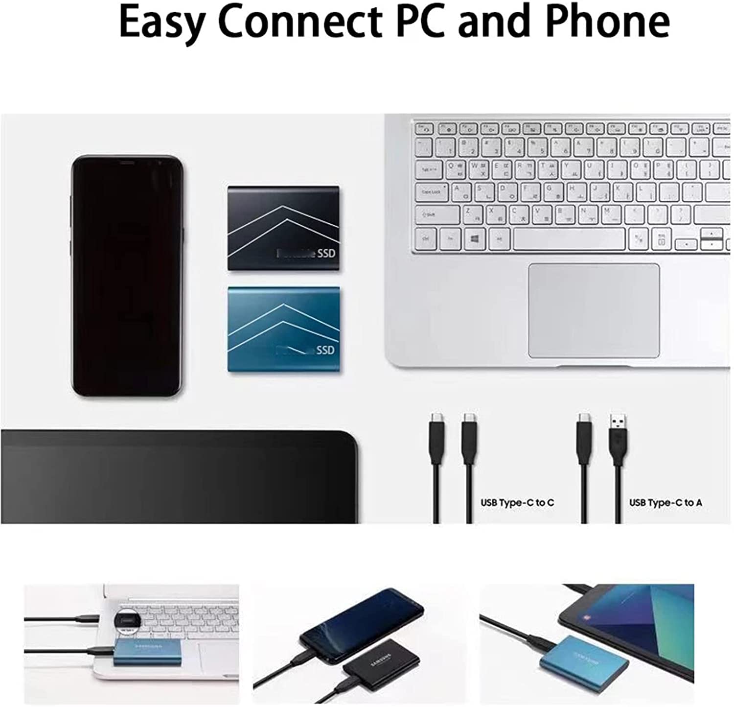 SSD Esterno 1 TB 2 TB 4 TB 6 TB 8 TB Type-C Drive a Stato Solido USB 3.1 540 M/S Disco Rigido Esterno per Windows 10, 8, 7, Vista, XP/Mac OS 10.4, Linux, Android