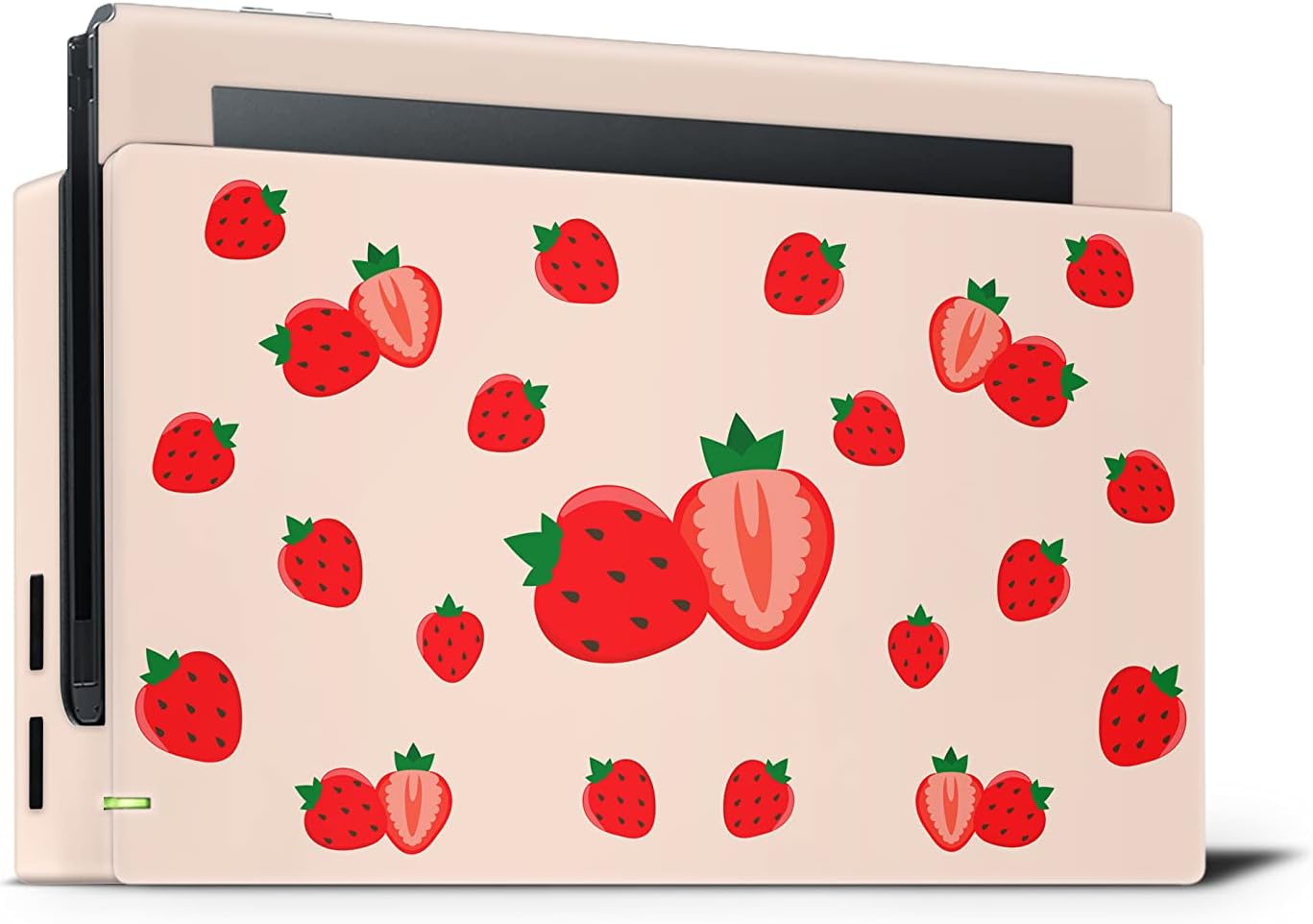 Tacky Design Strawberry Skin Compatible with Nintendo Switch Skin Wrap Cover, Kawaii Cream Pastel for Nintendo Switch Stickers, Premium Vinyl 3M Full Wrap Decal.