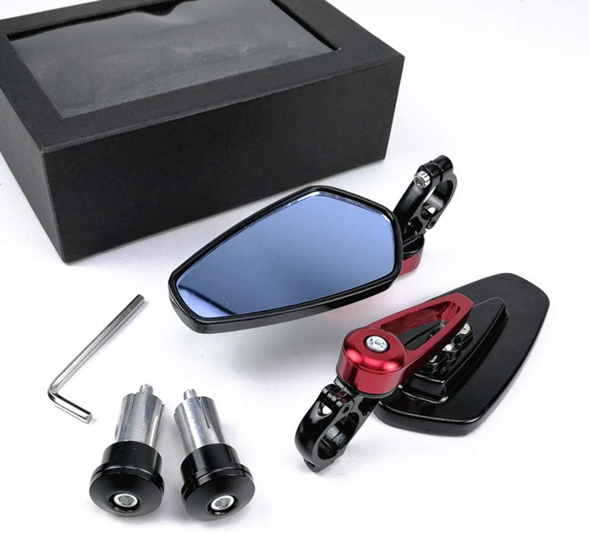 1Set 7/8" 22mm Universal Motorcycle Aluminum Rear View Handle Bar End Side Rearview Mirrors (Orange)