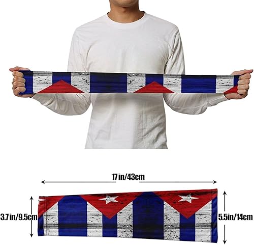 Miniatura 5 de Mangas de compresión con bandera cubana Grunge para hombres o mujeres, de compresión, de seda de hielo, protección solar UV, mangas para brazos,