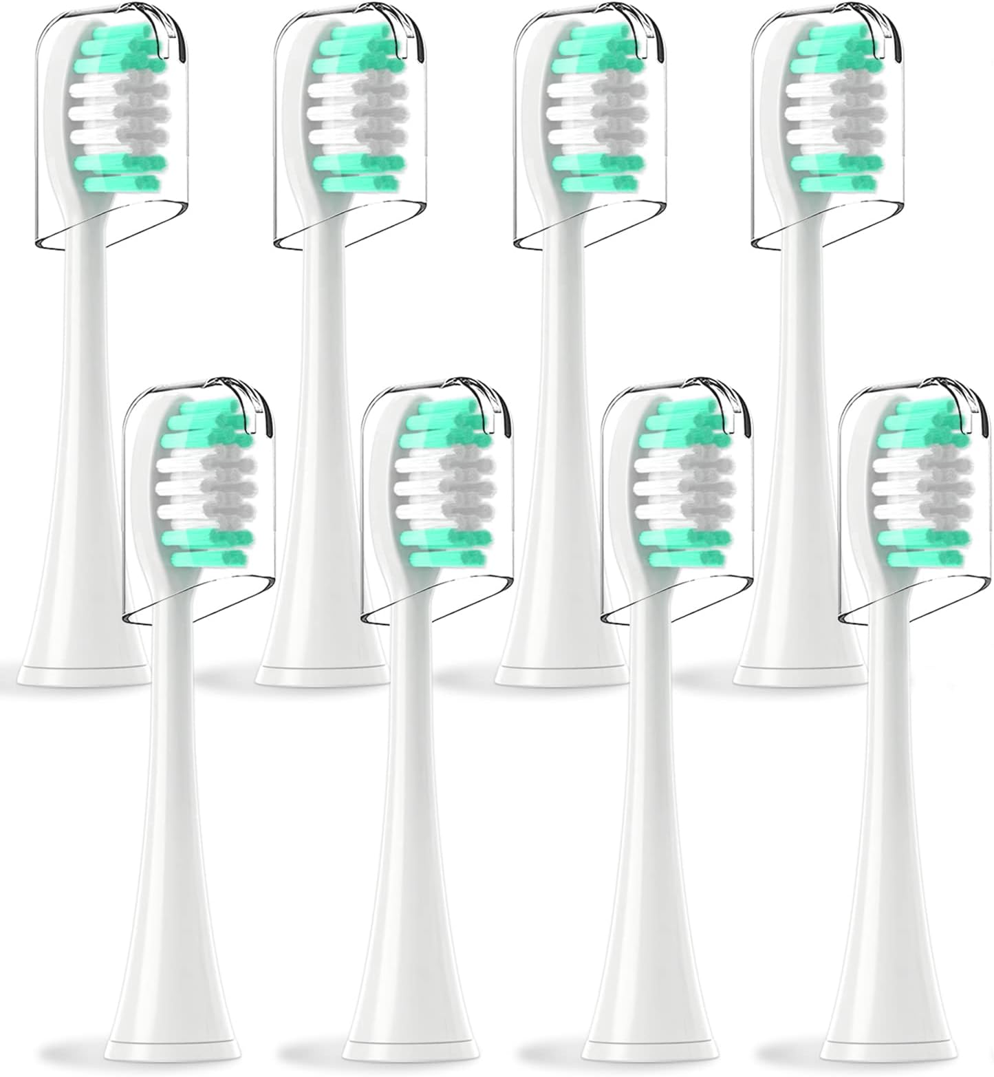 Replacement Toothbrush Heads for Aquasonic Duo Pro Series and Vibe Series - 8 Pack Electric Brush Heads Compatible with Aqua Sonic Black Series and Black Series Pro (White)