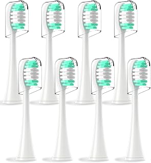 Replacement Toothbrush Heads Compatible with Aquasonic Vibe Series - 8 Pack Electric Brush Heads Compatible with Aqua Sonic Black Series/Black Series Pro/Duo PRO Series (White)